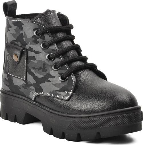 Arz 2301003-P Siyah Kamuflaj İçi Kürklü Çocuk Bot