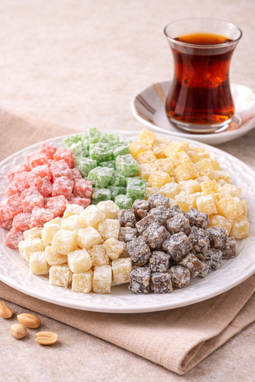 Karışık Çifte Kavrulmuş Lokum (6 Renk) (500 Gr)– Çay Yanı İkramlık