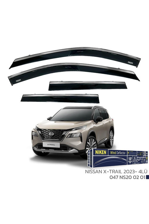 Nissan Uyumlu X-Trail - 2023 Kromlu Cam Rüzgarlığı 4Lü Parça