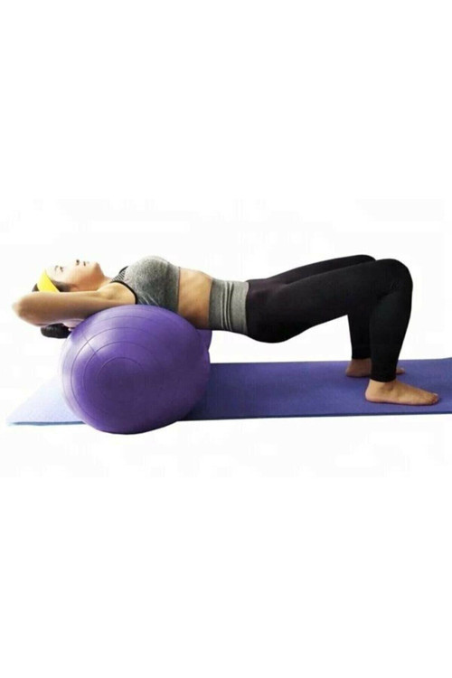 90 Cm Mor Fıstık Şeklinde Pilates & Yogatopu + Dual Plus Pompa Sağlık