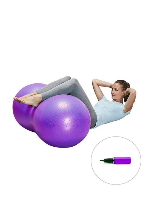 90 Cm Mor Fıstık Şeklinde Pilates & Yogatopu + Dual Plus Pompa
