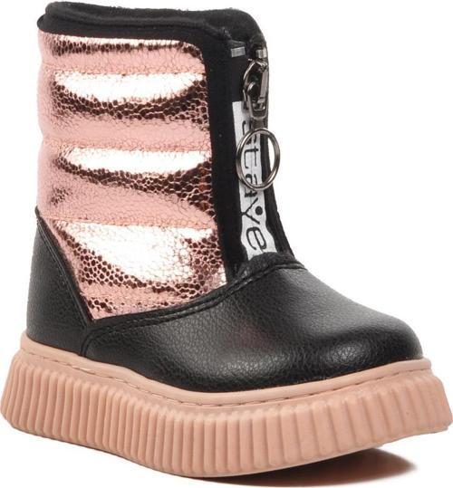 Staye-B Siyah-Pudra İçi Polarlı Çocuk Kar Botu