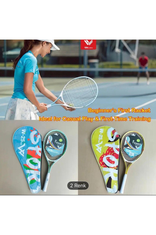 Yüksek Kalite Düşük Sarsılma Pro Tenis Raketi 25 İnch + Taşıma Çantası HKW625S