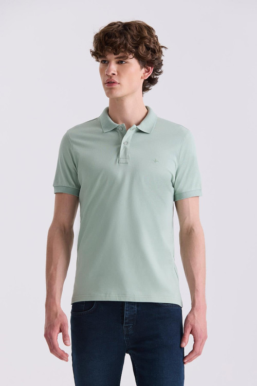 Yeşil Slim Fit Polo Yaka T-Shirt