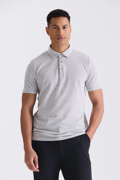 Gri Slim Fit Polo Yaka T-Shirt