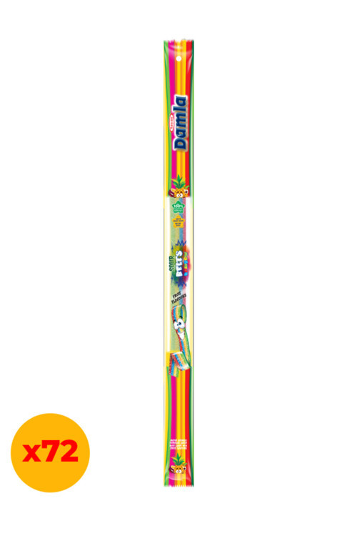 Damla Sour Belts Licorice Rainbow Karton Kutu 15 Gr X 72 Adet Kutulu