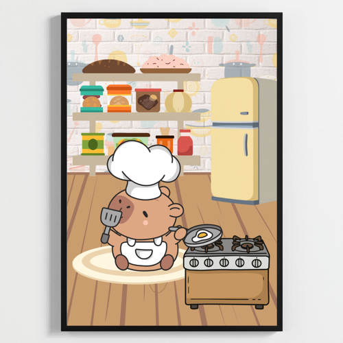 Yes Chef! Sevimli Aşçılar Modern Mutfak Posteri–Dekoratif 3lü Set A3 Çerçevesiz