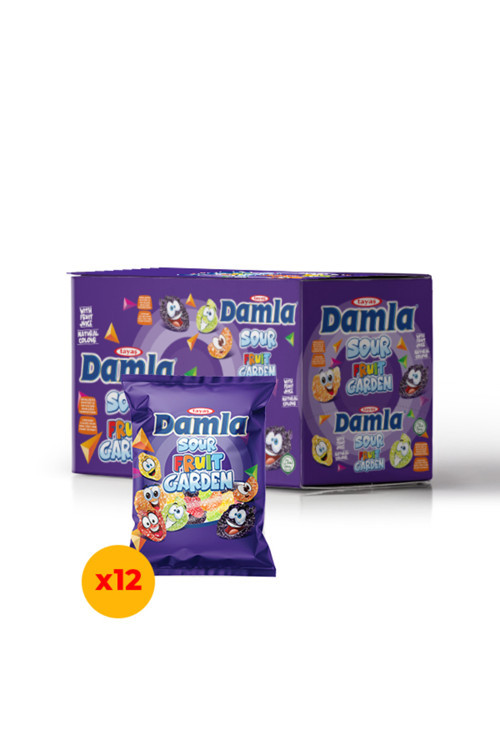 Damla Gummy Sour Fruit Garden 80 G Jel Şeker X12