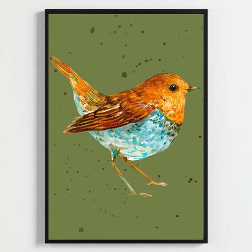 Nature's Duo:Modern Kuş Figürlü Sanat Posteri–Dekoratif 2li Set A2 Çerçevesiz