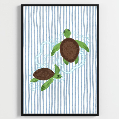 Tiny Turtles:Sevimli Kaplumbağalar Çocuk Odası Posteri–Dekoratif 3lü Set A2 Çerçevesiz