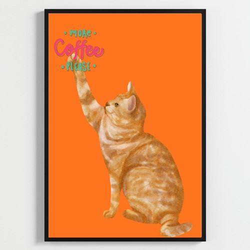 Good Morning Kedi Çocuk Odası Posteri–Dekoratif 2li Set A3 Çerçevesiz