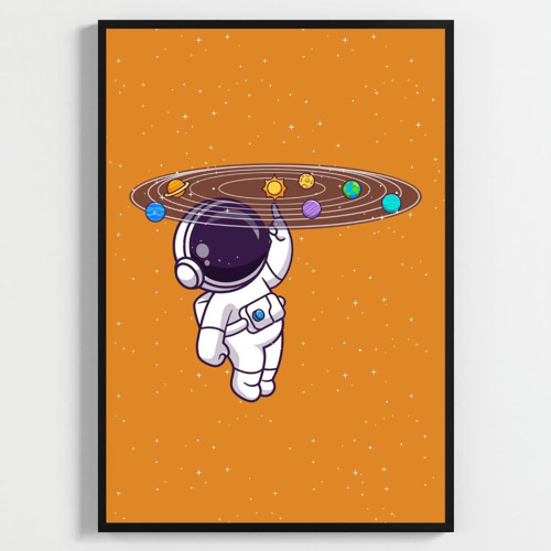 Uzay Yolculuğu Astronot Çocuk Odası Posteri–Dekoratif 3lü Set A4 Çerçevesiz