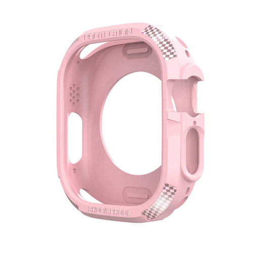 Watch Ultra 49mm Silikon TPU Kasa Koruyucu MKST Watch Gard 17 - Pembe