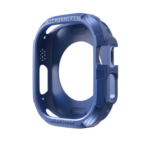 Watch Ultra 49mm Silikon TPU Kasa Koruyucu MKST Watch Gard 17 - Mavi