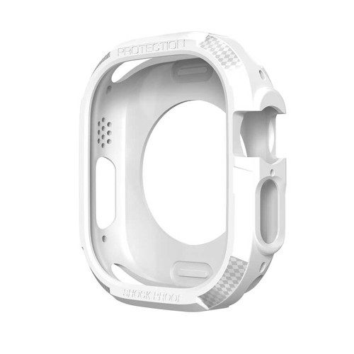 Watch Ultra 49mm Silikon TPU Kasa Koruyucu MKST Watch Gard 17 - Beyaz