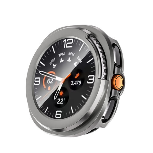 Galaxy Watch 8 Classic 46mm Sert PC Kasa ve Ekran Koruyucu MKST Watch Gard 39 - Titanyum