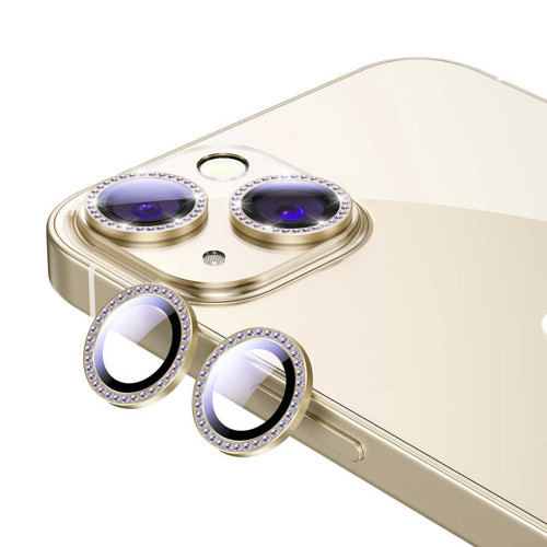 iPhone 13 Mini Uyumlu MKST CL-06 Kamera Koruyucu-Gold