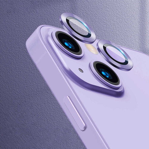 iPhone 13 Mini Uyumlu MKST CL-07 Kamera Koruyucu-Mor
