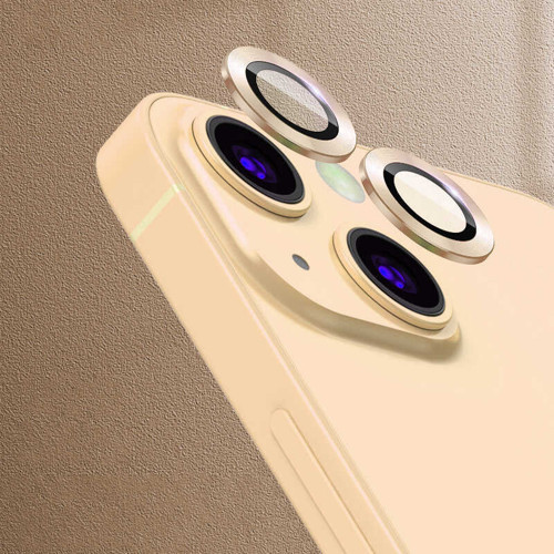 iPhone 13 Mini Uyumlu MKST CL-07 Kamera Koruyucu-Gold