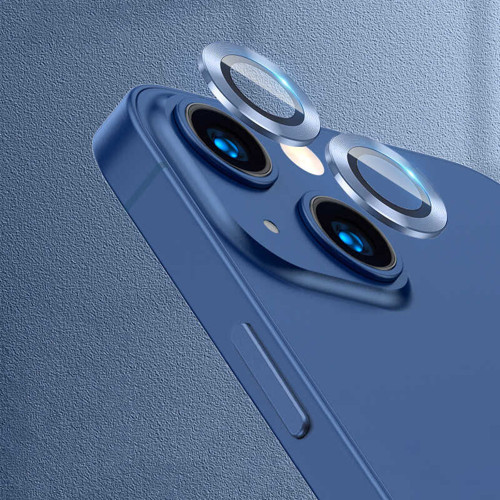 iPhone 13 Mini Uyumlu MKST CL-07 Kamera Koruyucu-Mavi