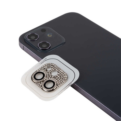 iPhone 12 Mini Uyumlu MKST CL-08 Kamera Koruyucu-Gümüş