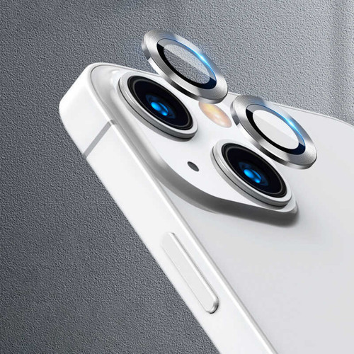 iPhone 13 Mini Uyumlu MKST CL-07 Kamera Koruyucu-Gümüş