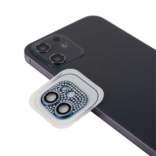 iPhone 12 Mini Uyumlu MKST CL-08 Kamera Koruyucu-Mavi