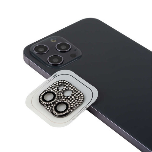 iPhone 12 Mini Uyumlu MKST CL-08 Kamera Koruyucu-Siyah