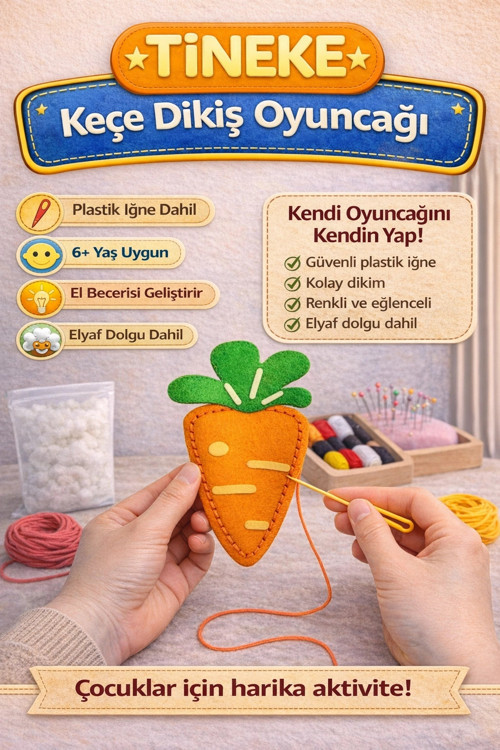 1 Adet 3 Yaş Çocuklar Için Eğitici Oyuncak Kendin Yap Montessori Keçe Dikiş El Sanatları Seti