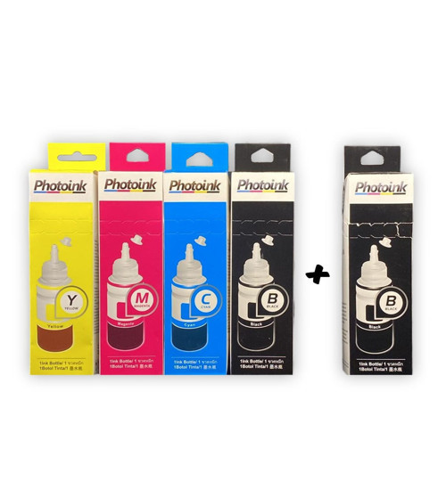 Epson T6644 uyumlu 4 Renk +1 Siyah Mürekkep Seti - KUTULU ÖZEL AMBALAJINDA PHOTOINK MÜREKKEP - L80