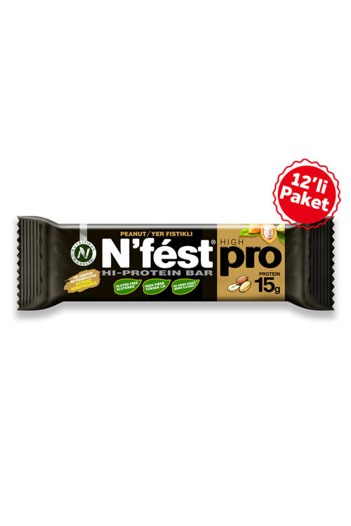 Yüksek Protein Bar Yer Fıstıklı 50G X 12 Adet
