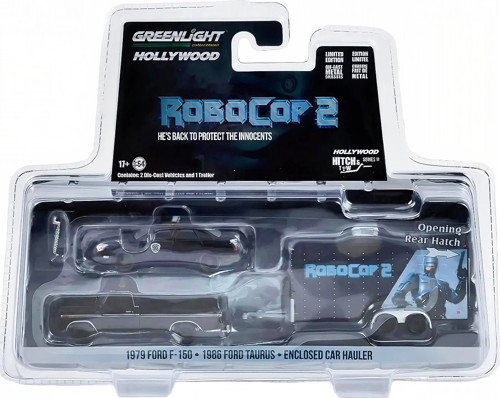 Greenlight 1:64 Hollywood Hitch & Tow Series 11 - Robocop 2 (1990) - 1979 F&150 with 1986 Taurus Det