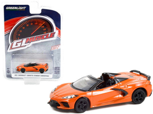 Greenlight Muscle Series 26 2021 Chevrolet Corvette Stingray Convertible - Sebring Orange 13310-F