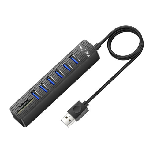 USB 2.0 SD MicroSD Kart Okuyucu ve 6 Port USB Çoklayıcı Hub