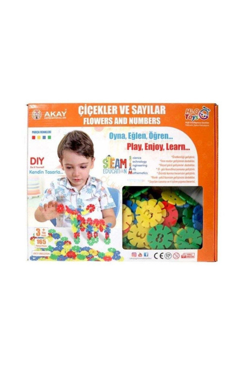Rakamlar Ve Çiçekler Yapı Blokları Karton K 165P