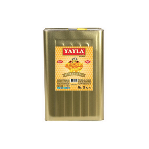 Yayla Süzme Çiçek Balı 25 Kg (Teneke)