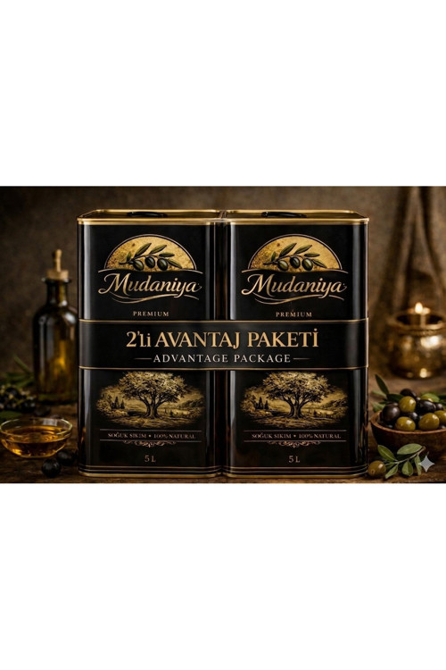 Mudaniya Natürel Soğuk Sıkım Sızma 2*5L 2Ad Zeytinyağı