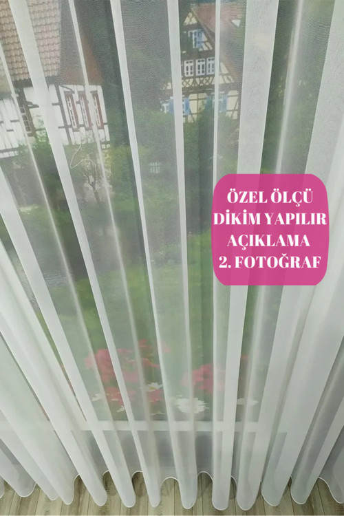 Düz Tül Perde Sade Desensiz Ekonomik Her Odaya Uygun Pileli