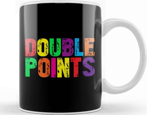 Double Points Text Kupa Bardak Porselen