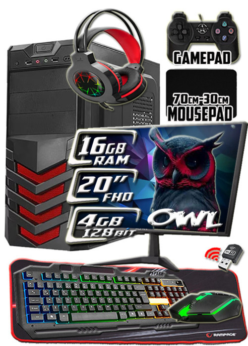 Owl 16gb Ram X5650 İşlemci 256gb SSD 250gb Hdd R7 240-4gb E.kartı 20" Monitör Gaming Takım Bilgisayar