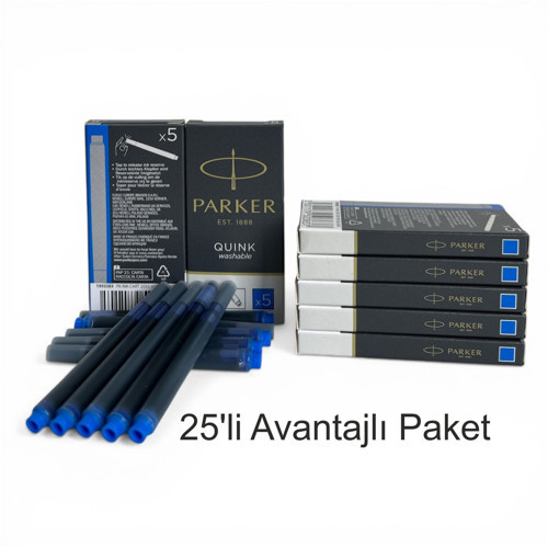 Dolma Kalem Kartuşu Quink Yıkanabilir Mavi (25’li Paket) 1950383