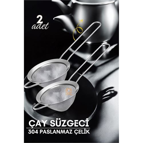 ieg™ Turk Klasik Çay Süzgeci 304 Paslanmaz Çelik 2 ADET