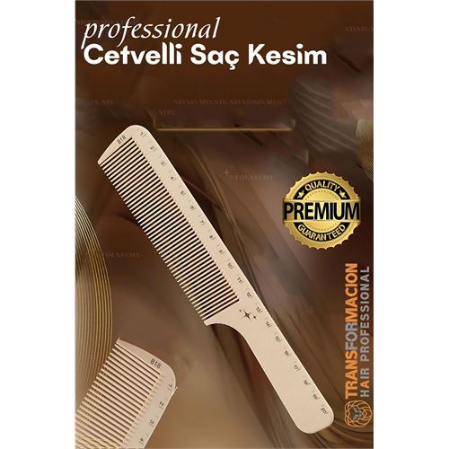 ieg™ HSNET Cetvelli Saç Kesim Tarağı - Berber Kuaför Saç Kesim Tarağı Profesyonel