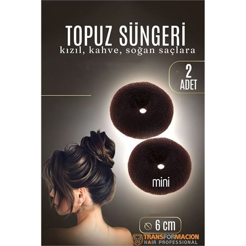 ieg™ KAHVE Mini Saç Topuz Süngeri 2 ADET 6 CM Çap 2.5 cm Kalınlık 721881