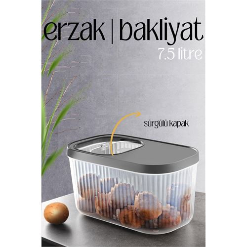 ieg™ Turk MultiBox Erzak Bakliyat Kutusu Sürgülü Kapak 7.5 Litre