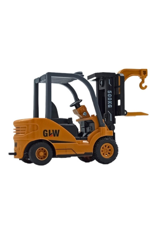 PopŞeker Gerçekçi Detaylarıyla Metal Forklift Ucuyla Sürtmeli Özellikli Oyuncak Forklift 13cm.