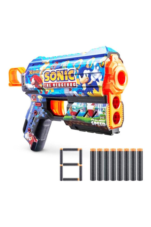 PopŞeker X-Shot Skins Flux Sonic The Hedgehog Sünger Dart Atan Silah 21cm.
