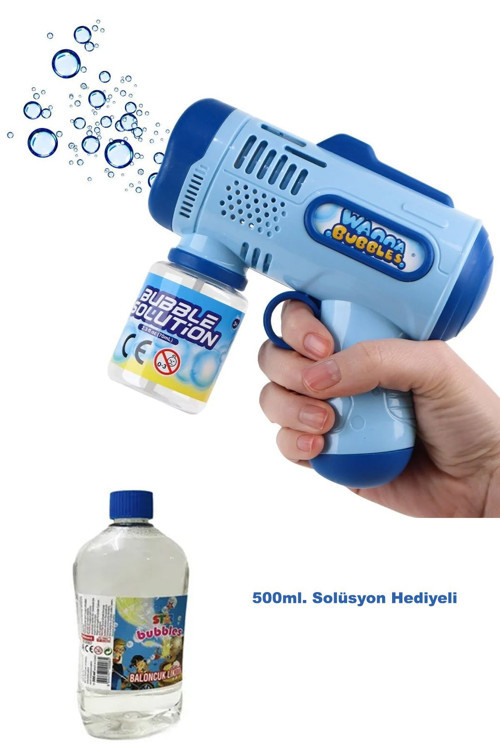 PopŞeker Baloncuk Yağmuru Başlasın! Bubble Blaster Köpük Tabancası + 500 ml Likit Seti