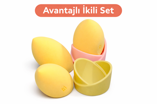 Makyaj Süngeri Standı İkili Set | Kozmetik Standı | Beauty Blender Tutucu | Makyaj Organizeri |
