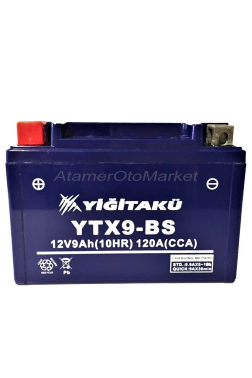 12 V 9 Ah-amper Ytx9-bs Motosiklet Aküsü (E*B*Y) (151*87*107)mm